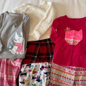 Girls Pajama & Sleepwear Lot Size 4T–6 Fleece Winter PJ Bundle